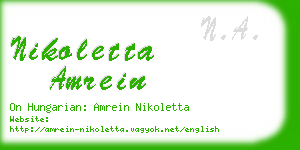 nikoletta amrein business card